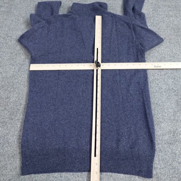 J. Crew Mens Sweater L Blue 1/4 Zip Solid 100% Cashmere - Picture 6 of 10